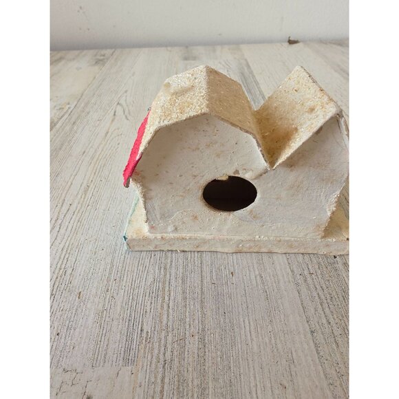 Vintage putz mica white tree house village Japan paper decor unique - Picture 3 of 7